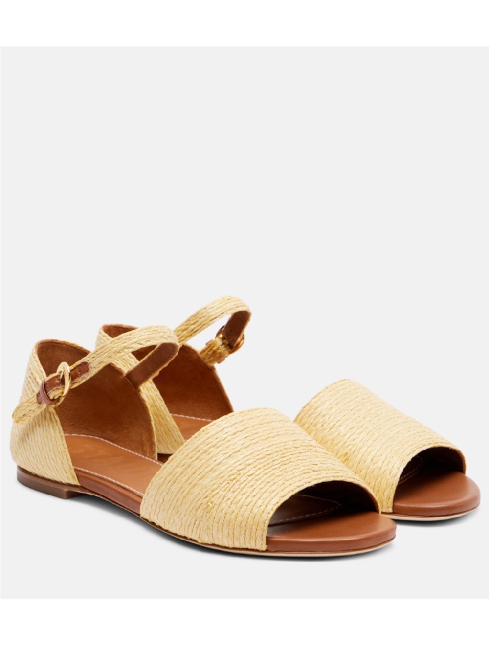 NEW STAUD Catharine Raffia Leather Sandals Flats, Size Euro 40 / US 10